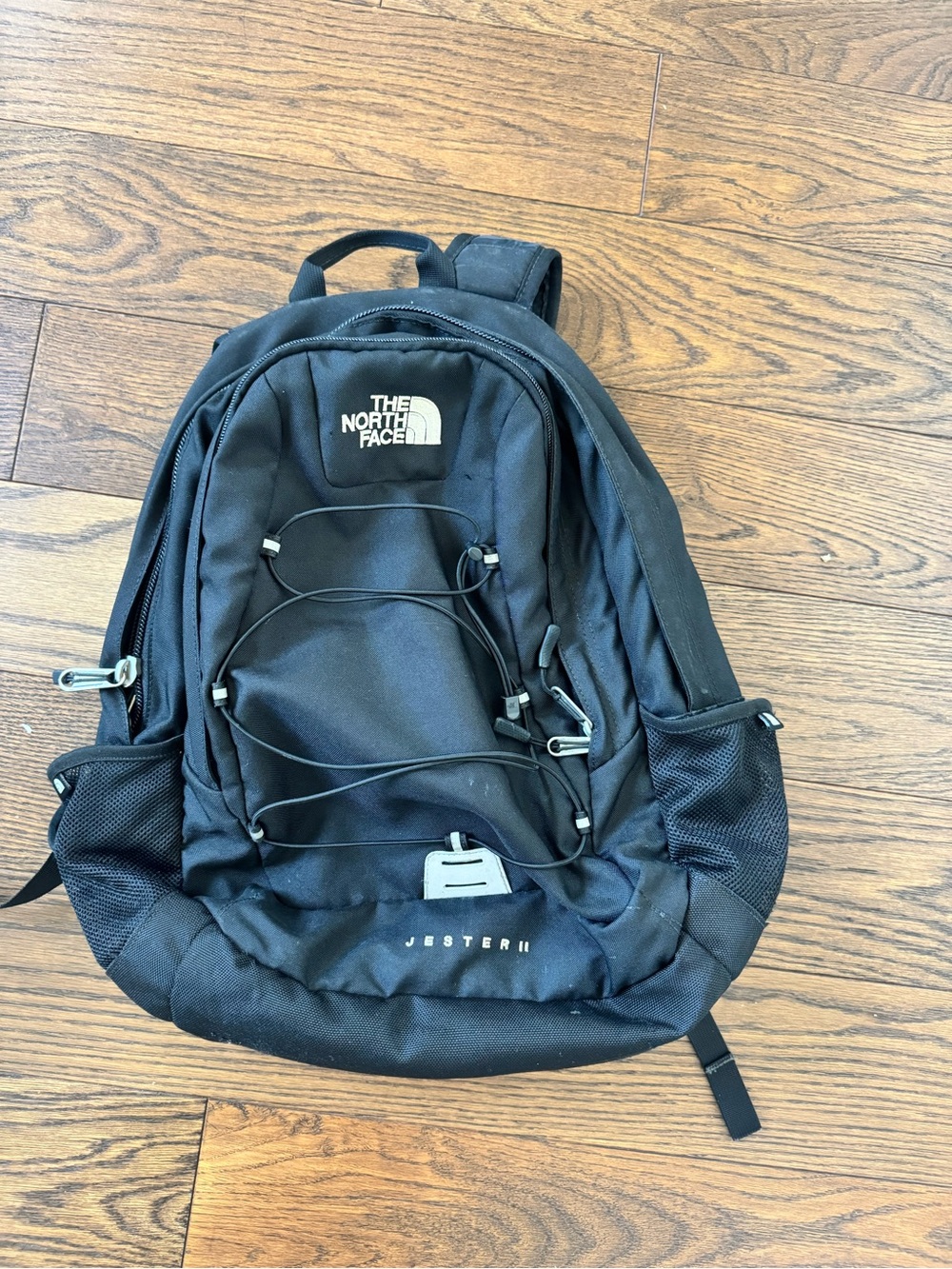 The North Face Jester II Black Men's Backpack with Bungee Cord